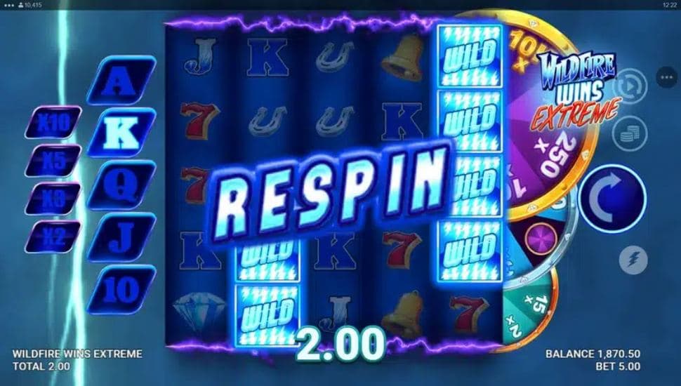 Wildfire slot screenshot, SpinVerdict