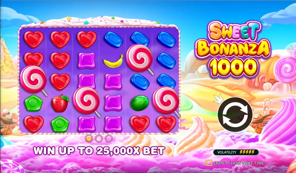 Sweet Bonanza slot screenshot, Pragmatic Play