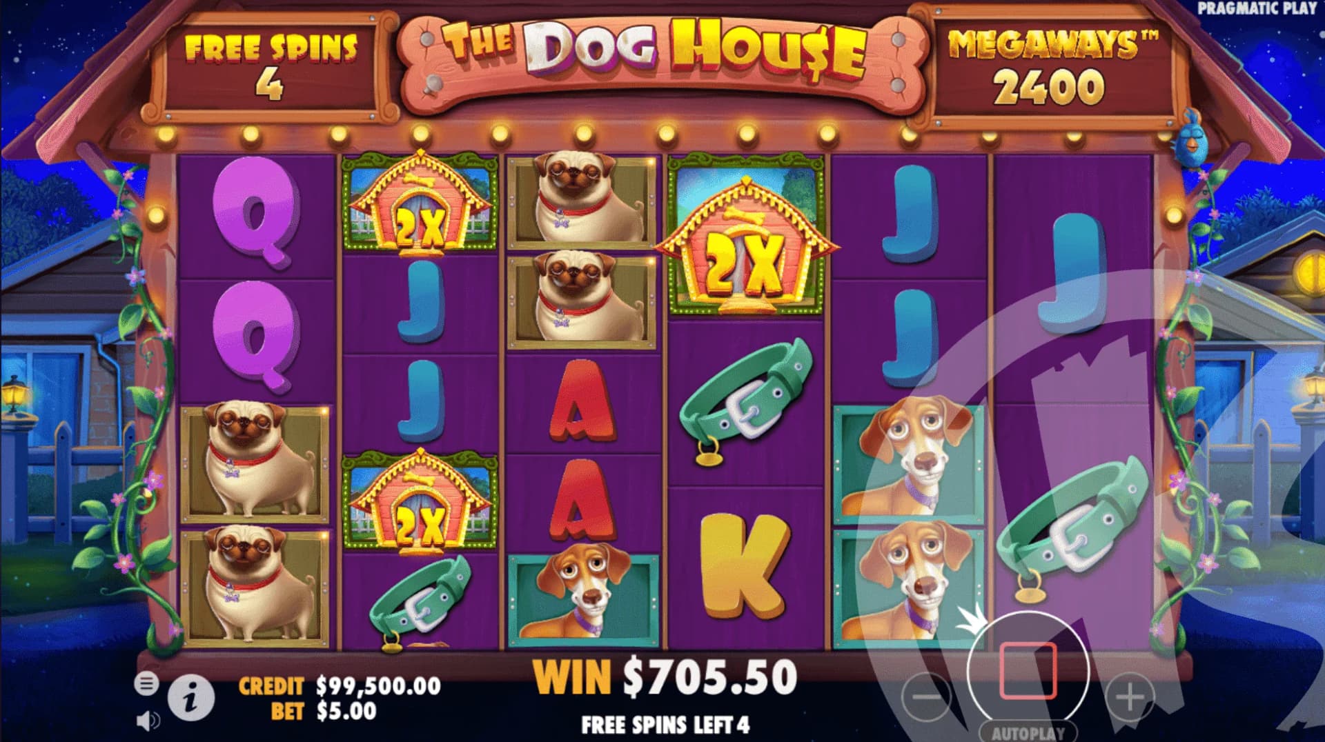 The Dog House Megaways slot screenshot, Pragmatic Play